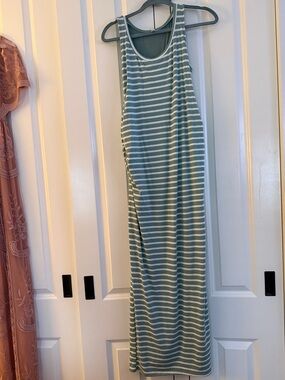 Pinkblush maternity Mint and White Striped Maxi Dress